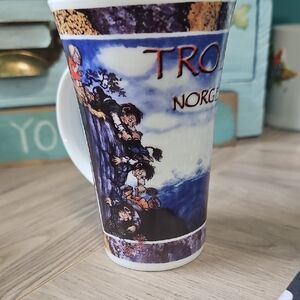 Troll Norway Themed Ceramic Mug - Blue and White